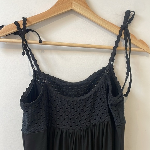 ROBIN PICCONE Chira Stretch Jersey Pant Jumpsuit Romper Small Black Lace CoverUp - Picture 8 of 12